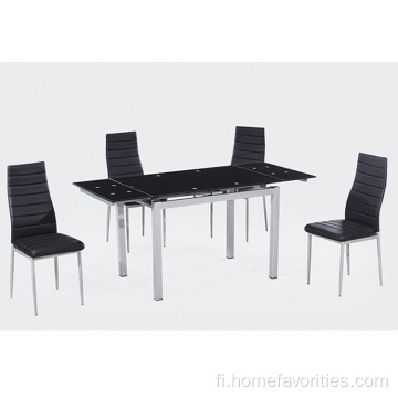 tyylikkäät mustat ruokapöydän tuolit nahkainen ruokapöydän tuoli